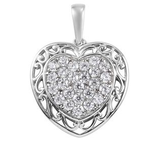 Heart Platinum Bond Heart Pendant